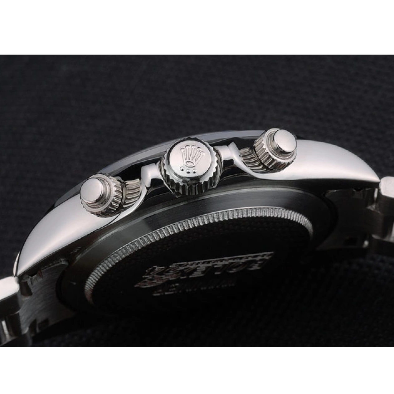 AAA replica watch Rolex 80249 Steep White Daytona Tachymeter Ceramic Stainless Black Dial Strap 0615